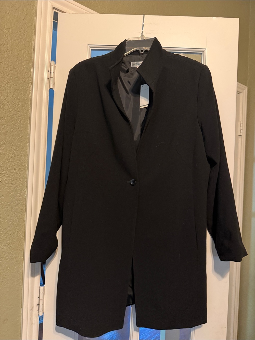 Coldwater Creek Black Single-Button Long Blazer